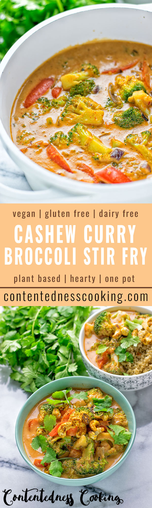 Cashew Curry Broccoli Stir Fry | #vegan #glutenfree #contentednesscooking