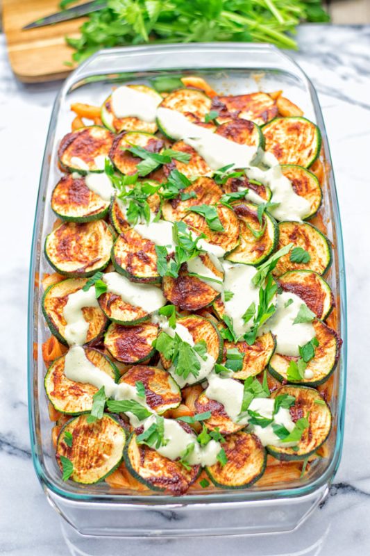 Pepperoni Pasta Bake | #vegan #glutenfree #contentednesscooking