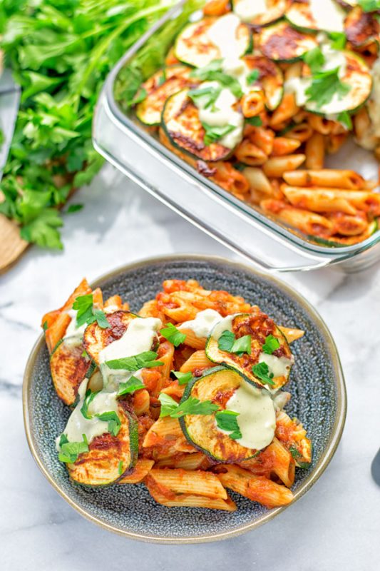 Pepperoni Pasta Bake | #vegan #glutenfree #contentednesscooking