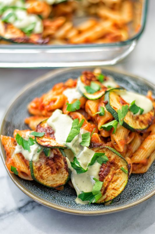 Pepperoni Pasta Bake | #vegan #glutenfree #contentednesscooking