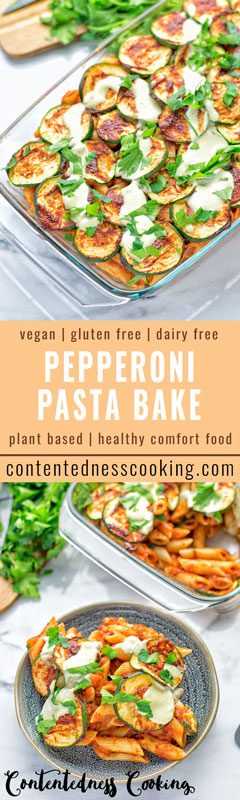 Pepperoni Pasta Bake | #vegan #glutenfree #contentednesscooking