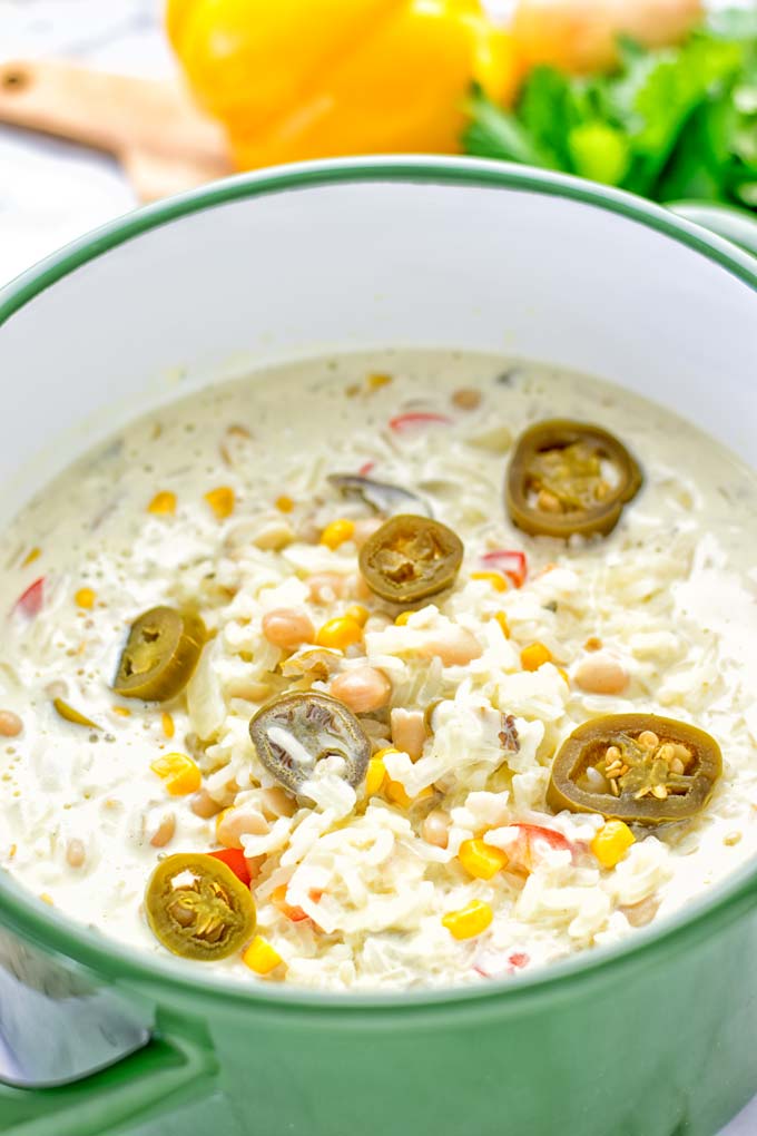 White Chili Rice Casserole | #vegan #glutenfree #contentednesscooking