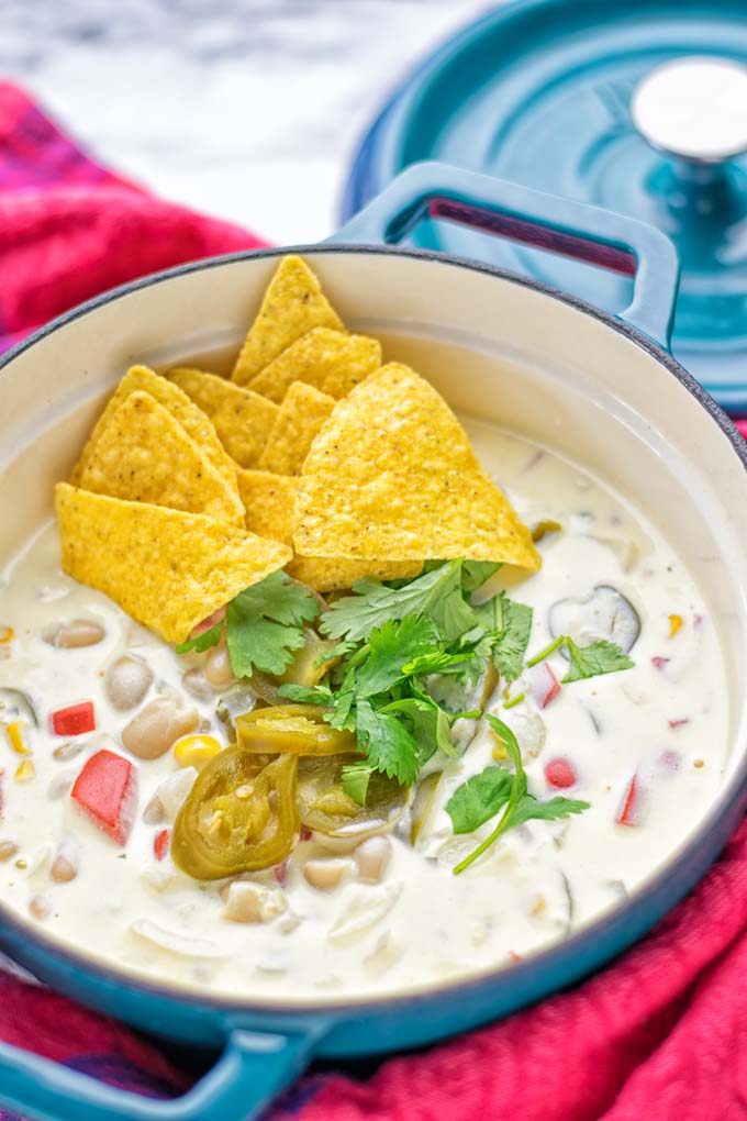 White Chili Taco Soup | #vegan #glutenfree #contentednesscooking #taco #soup