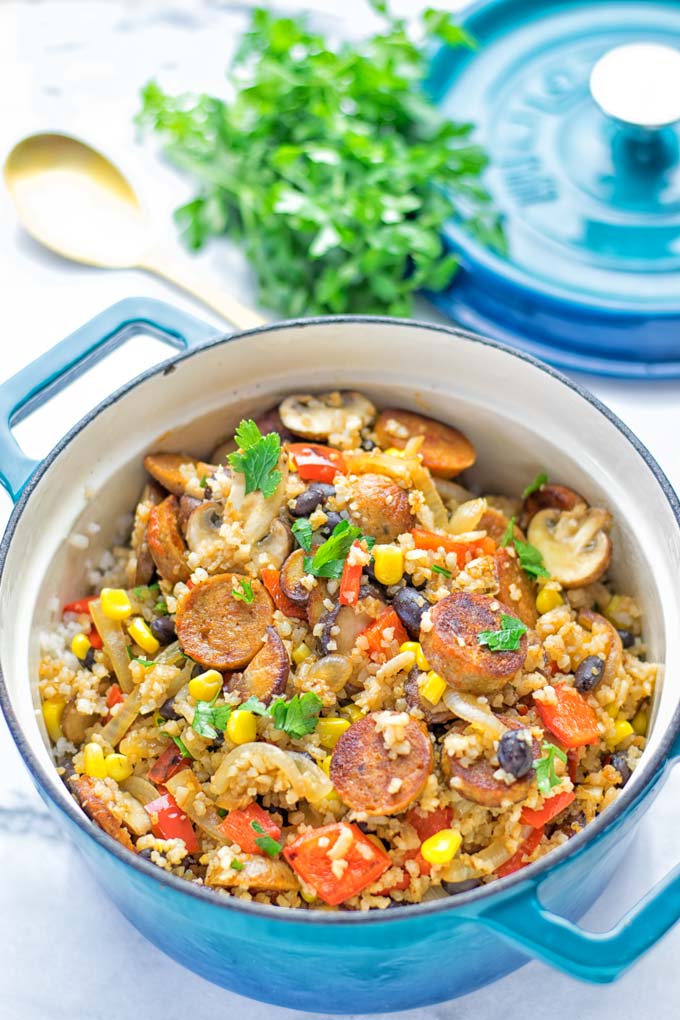 This Vegetarian Kielbasa is entirely vegan, gluten free and so delicious for lunch, dinner, meal prep and so much more. It's a great dairy free alternative, so satisfyingly packed with amazing flavors for everyone. Come and try it now, enjoy the best comfort food the whole family will love. #vegan #glutenfree #dairyfree #vegetarian #dinner #lunch #mealprep #worklunchideas #contentednesscooking #kielbasarecipes #easyfood #familymealplanning