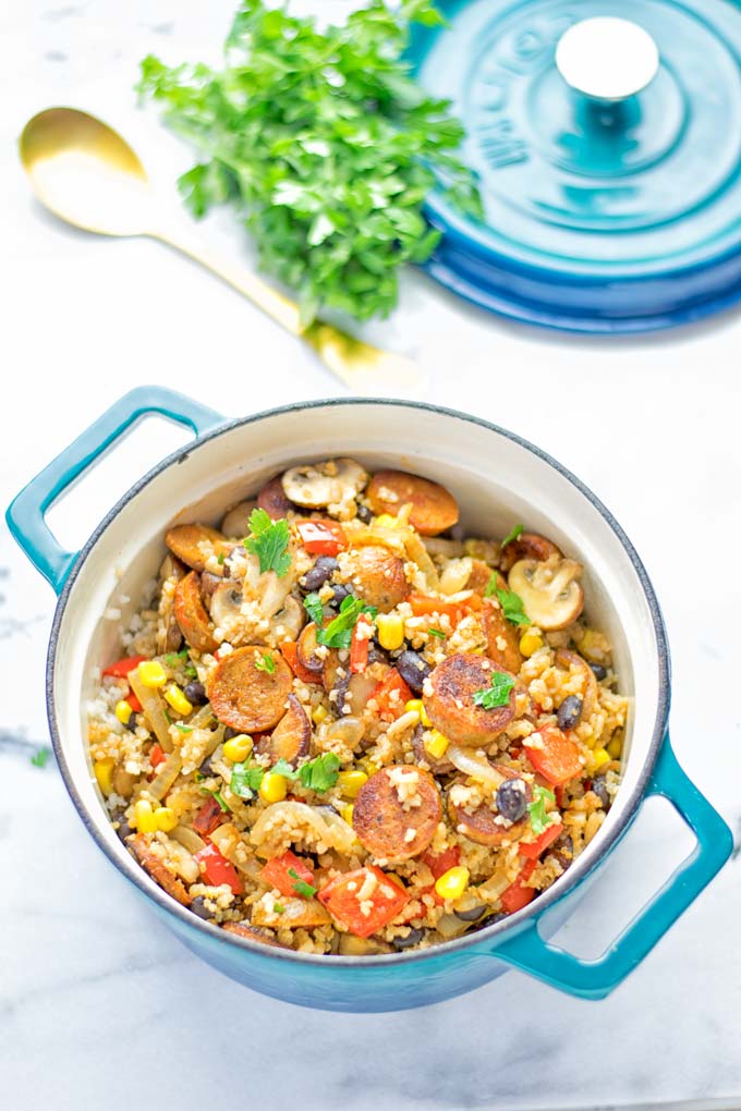 This Vegetarian Kielbasa is entirely vegan, gluten free and so delicious for lunch, dinner, meal prep and so much more. It's a great dairy free alternative, so satisfyingly packed with amazing flavors for everyone. Come and try it now, enjoy the best comfort food the whole family will love. #vegan #glutenfree #dairyfree #vegetarian #dinner #lunch #mealprep #worklunchideas #contentednesscooking #kielbasarecipes #easyfood #familymealplanning