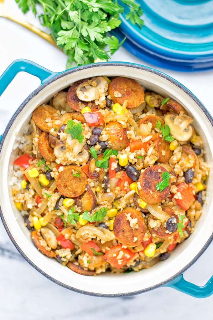 This Vegetarian Kielbasa is entirely vegan, gluten free and so delicious for lunch, dinner, meal prep and so much more. It's a great dairy free alternative, so satisfyingly packed with amazing flavors for everyone. Come and try it now, enjoy the best comfort food the whole family will love. #vegan #glutenfree #dairyfree #vegetarian #dinner #lunch #mealprep #worklunchideas #contentednesscooking #kielbasarecipes #easyfood #familymealplanning