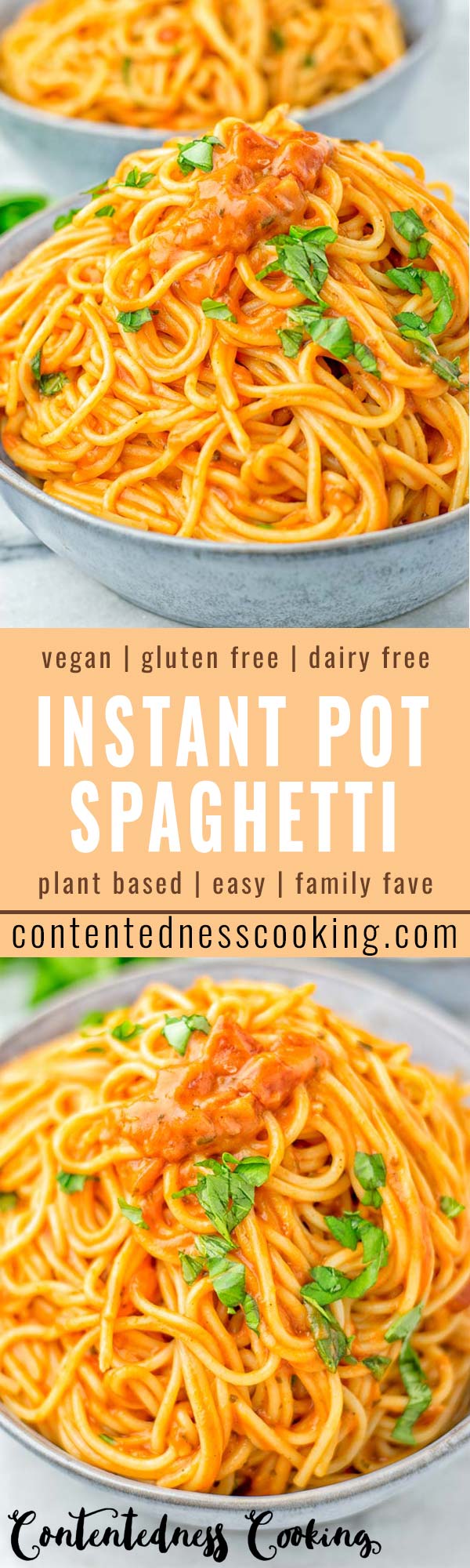 Collage of how to make Instant Pot Spaghetti