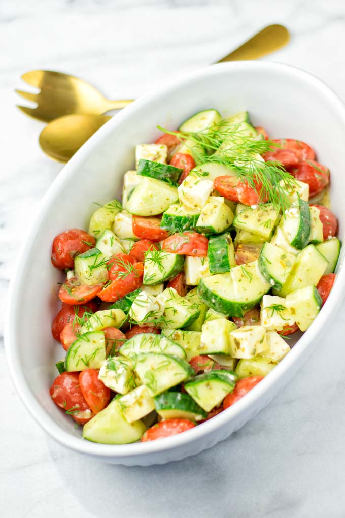 Easy preparation: just combine the vegetables and the dressing.