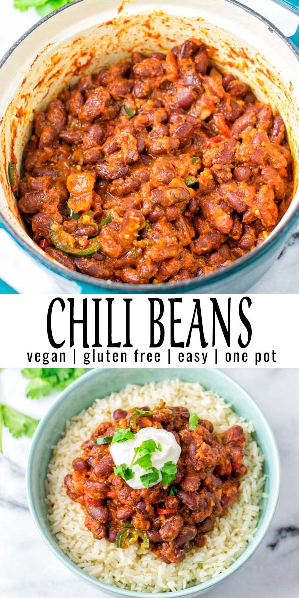 This Chili Beans Recipe is made in one pot and full of exciting flavors from my chili seasoning. It is budget friendly, satisfying and so delicious. A family lunch or dinner that take only 20 minutes, works as a side dish or a full main. #vegan #dairyfree #onepotmeals #vegetarian #glutenfree #dinner #lunch #mealprep #budgetmeals #contentednesscooking #chilibeansrecipe