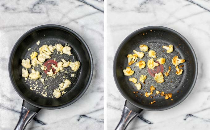 Step 2: Roasting extra cauliflower.