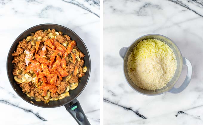 Showing how pepperoni slices