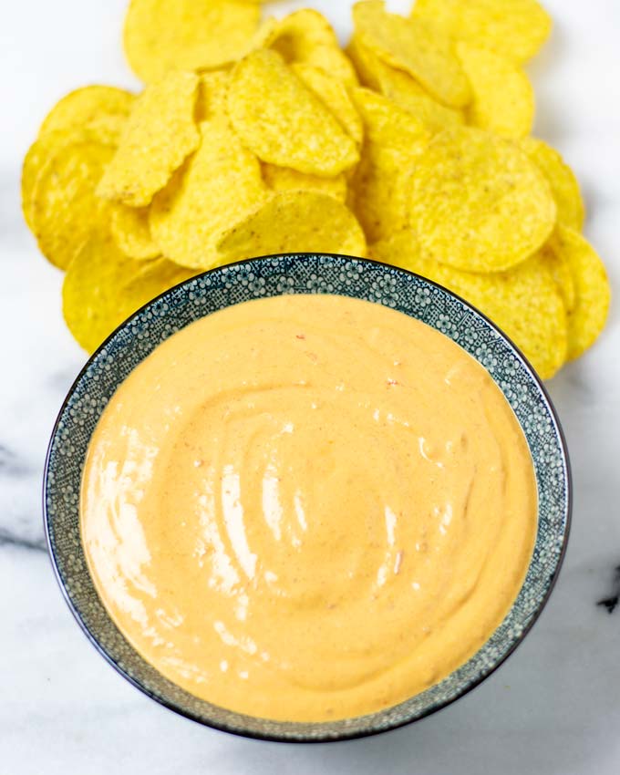 A large bowl of the Chipotle Sauce with tortilla chips.