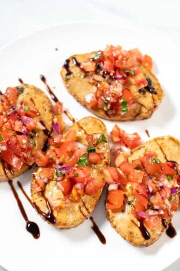 Serving of Bruschetta Chicken.
