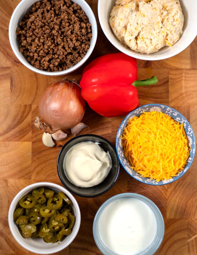 Ingredients needed to make Cattle Drive Casserole.