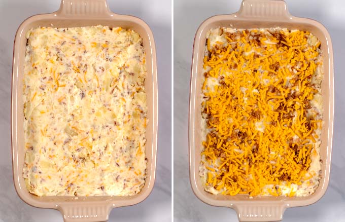 Side-by-side view of casserole with Leftover boiled potatoes.