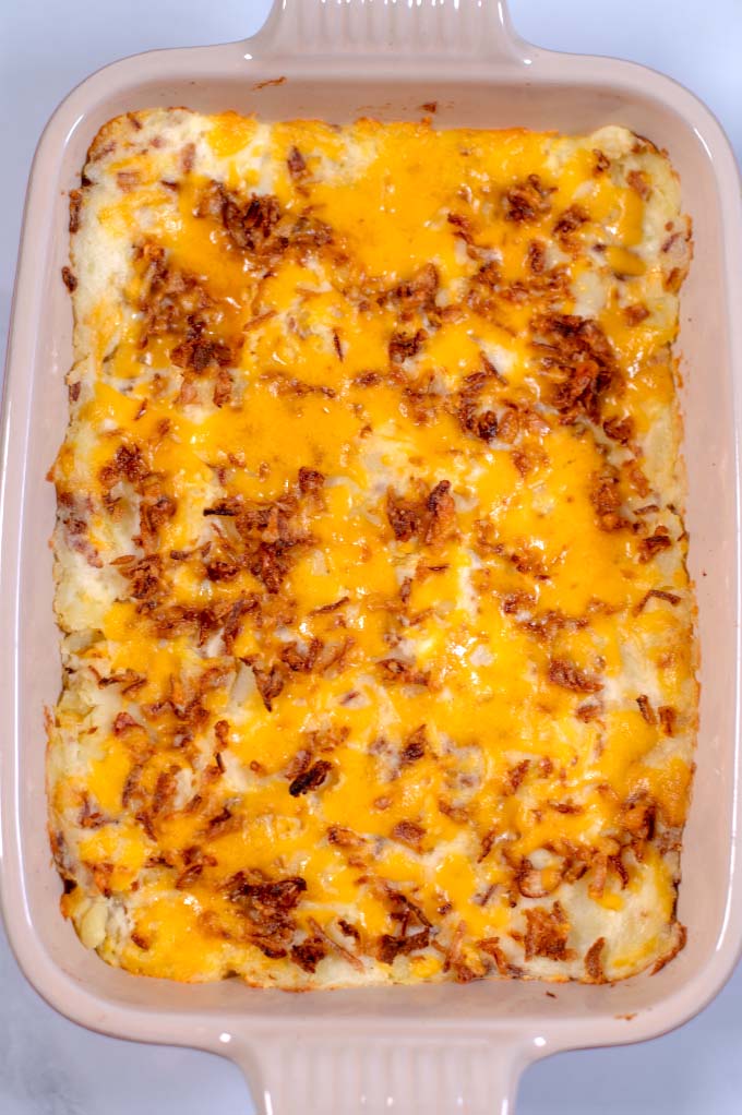 Top view of the baked casserole.