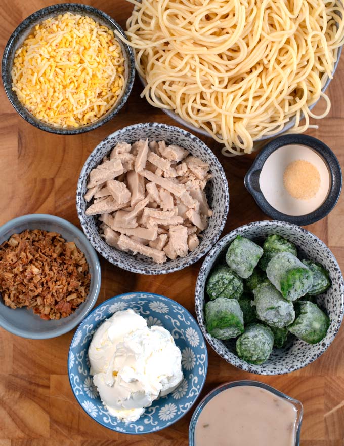 Ingredients needed for making Monterey Spaghetti.