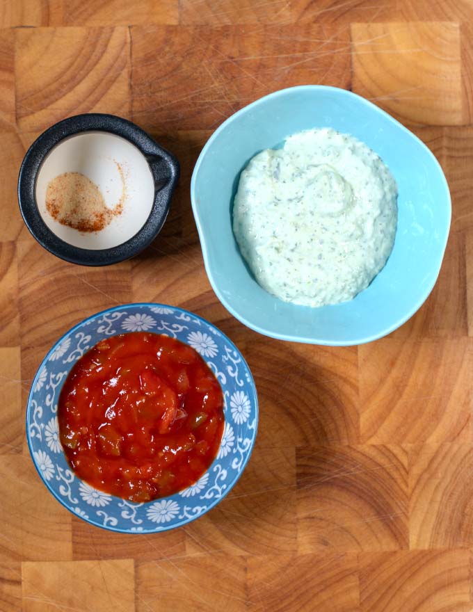 Ingredients needed to make Southwest Ranch Dressing.