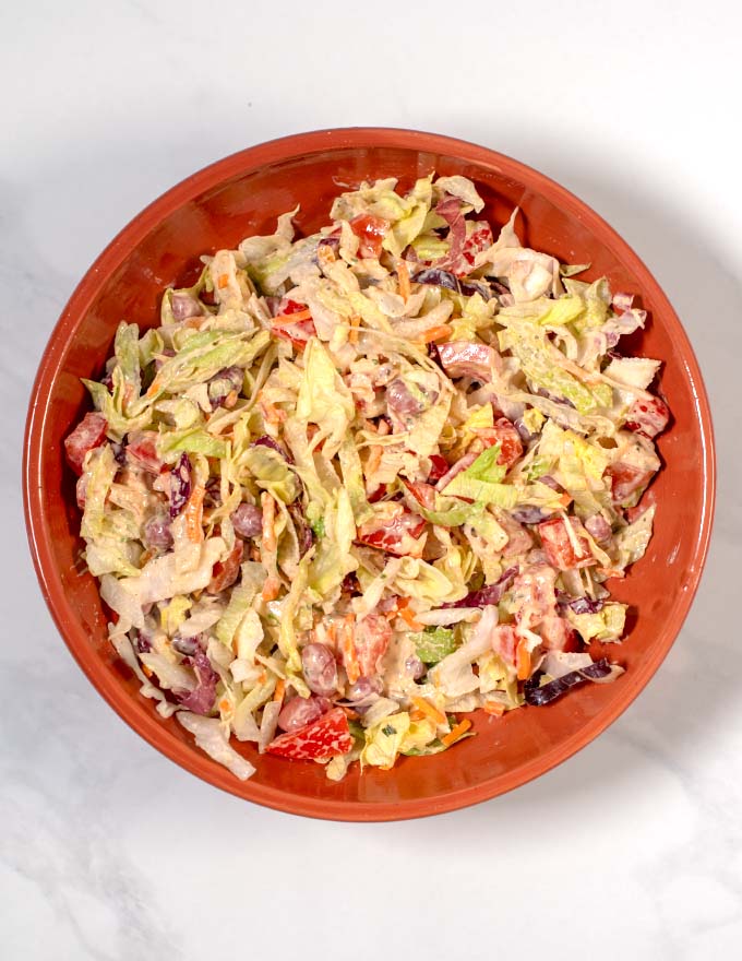 A dressing on a plate.