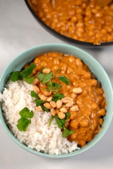 Closeup of Thai Peanut Curry.