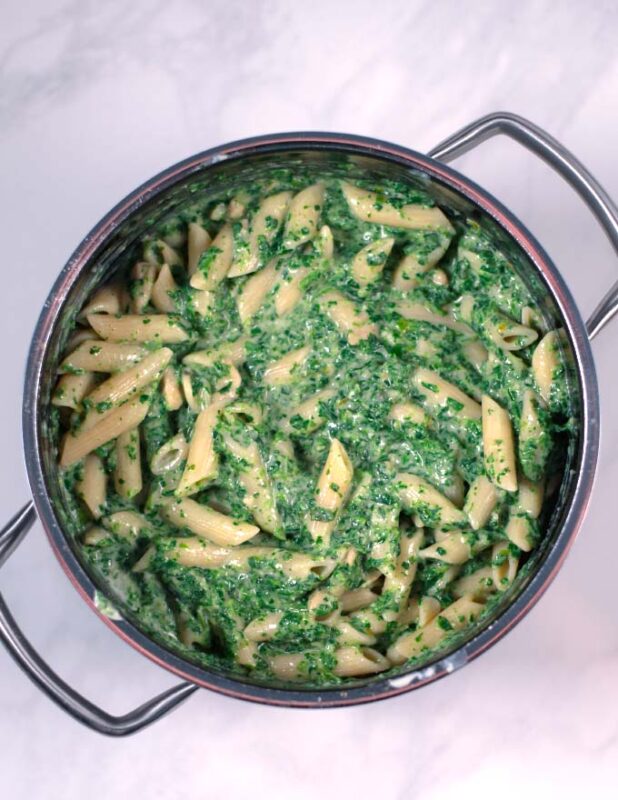 Mixture of Chicken Florentine Casserole.