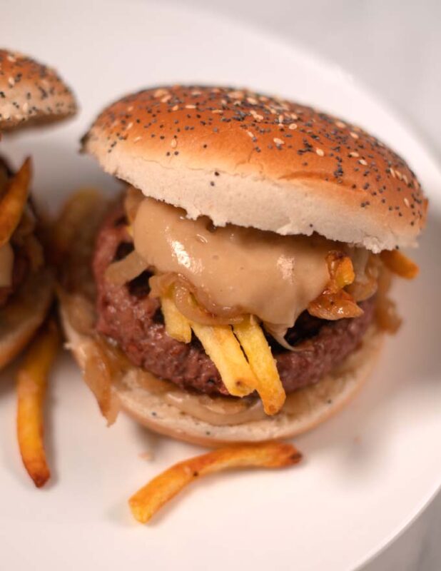 Hot Hamburger sandwich.