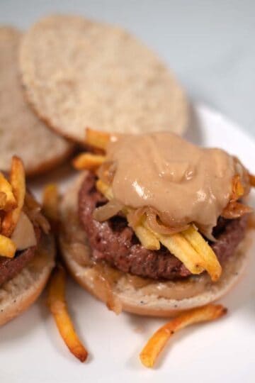 Open face Hot Hamburgers.