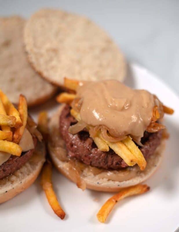 Open face Hot Hamburgers.