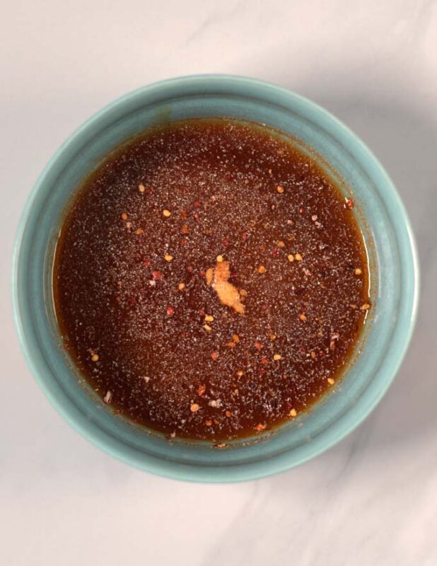 Preperation step of making Hamburger Marinade.