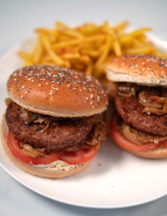 Two closed Hamburgers.