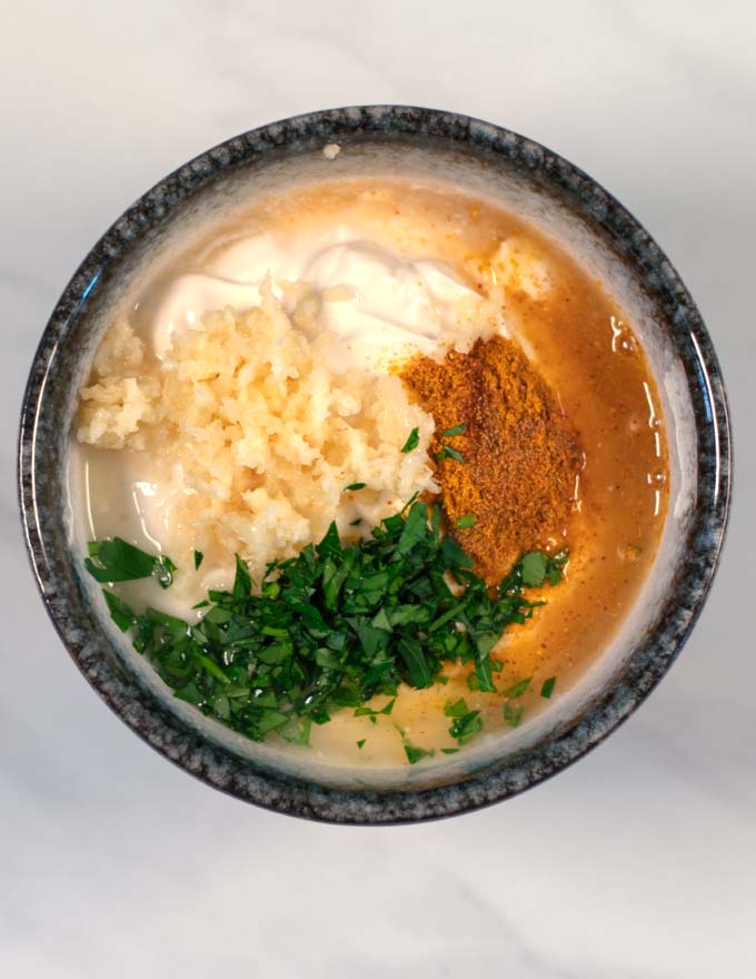Mixing bowl with all ingredients.