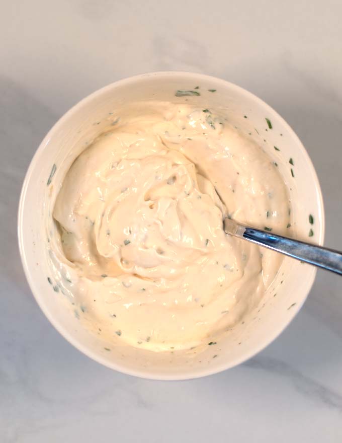 Mixed Shawarma Sauce in a bowl.