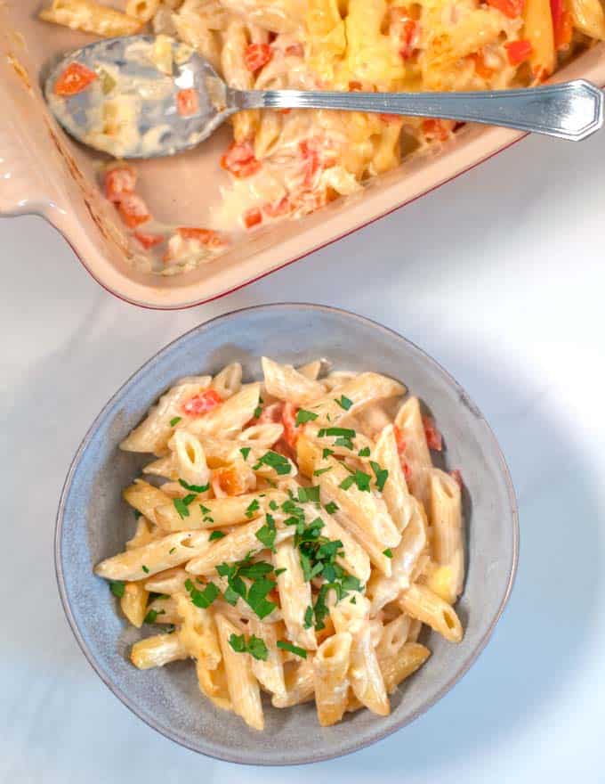 A serving of Haitian Mac and Cheese.