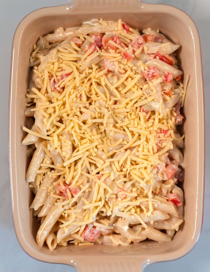 Cheese tops the Haitian Macaroni and Cheese.