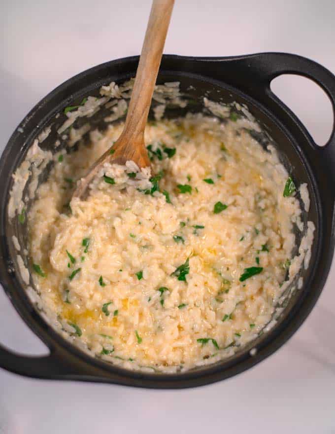 Parmesan Rice in a pot.