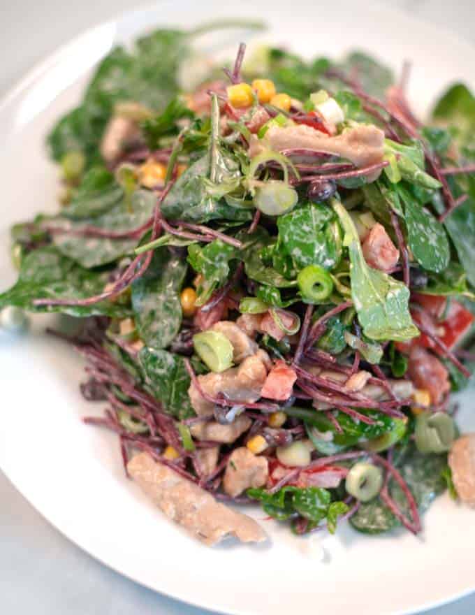 Closeup of Southwest Chicken Salad.