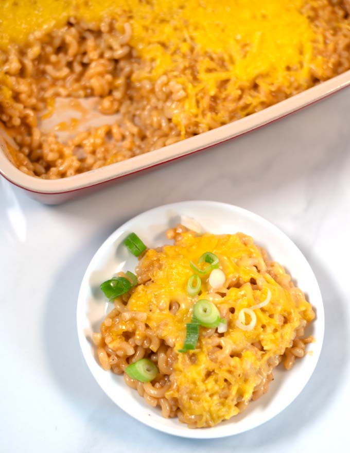 A plate with BBW Mac and Cheese.