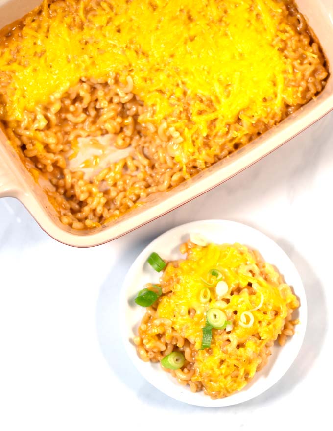 A serving of BBQ Mac and Cheese.