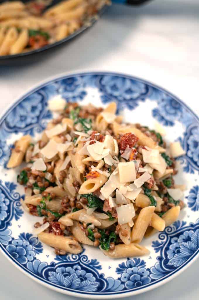 Closeup of a serving of Marry Me Pasta.