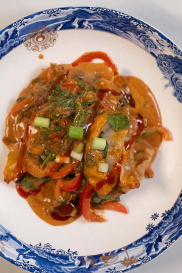 A serving of Dumpling Bake on a plate.