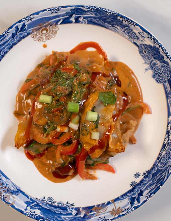 A serving of Dumpling Bake on a plate.