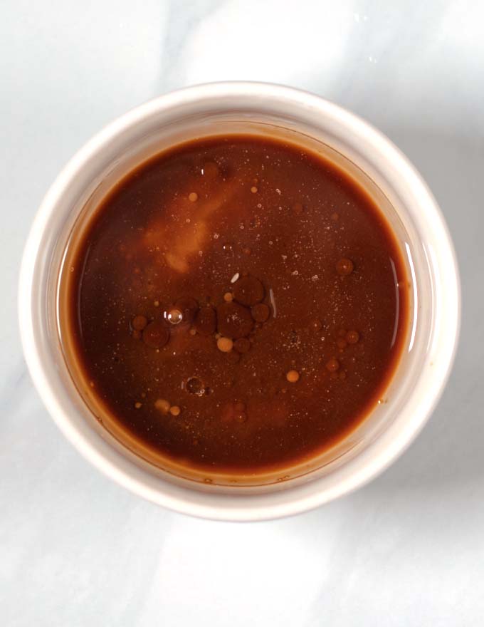 Miso sauce before whisking all ingredients together.